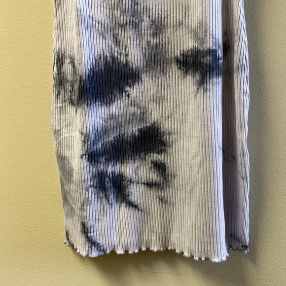 Notch Neck Ribbed Tie Dye Mini Bodycon Summer Dress Size Large - Picture 12 of 14